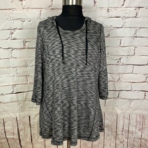 3/4 sleeve space dye hoodie tunic sz 18/20